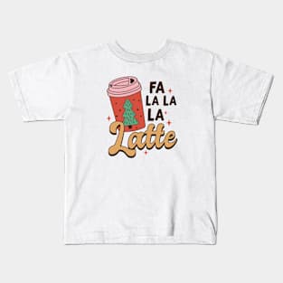 Fa la la la Latte - Coffee Christmas Retro Kids T-Shirt